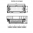 Conector Macho para Tomada Multipolar 16 Pinos 16A 400V
