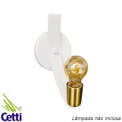Luminária de Parede Arandela de Sobrepor Branca e Dourada E27 Ellos Spotline 709/1