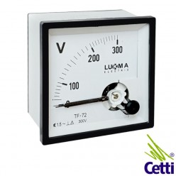 Voltímetro Analógico para Painel de 0 a 300V Sistema Ferro Móvel 72x72 mm Lukma LK-V72