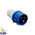 Plug para Tomada Industrial WEG 32A 2P+T de 200V a 250V 6 Horas Azul PIWD-32P3H6E57