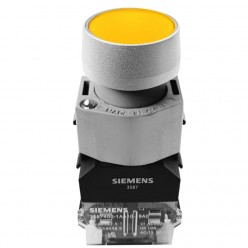 Botão Comando Iluminado Amarelo 24VCC-CA  1NA Siemens 3SB7133-0DB30-1BA0