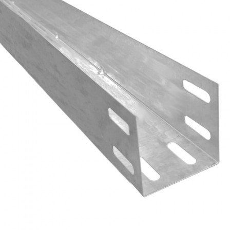 Eletrocalha Lisa 50 x 50 mm Chapa 24 Galvanizada a Zinco - 3 metros