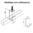 Gancho para Perfilado 38x38 mm Curto