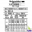 Contator Schneider 65A 220V Tripolar 1NA 1NF LC1E65M7