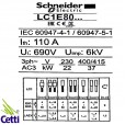 Contator Schneider 80A 220V Tripolar 1NA 1NF LC1E80M7
