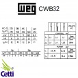Contator WEG 220V 32A 1NA 1NF CWB32-11-30D23