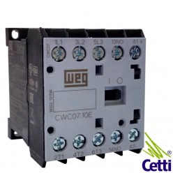 Mini Contator WEG 220V 7A Tripolar e 1 Contato Auxiliar NA CWC07-10-30V26