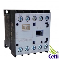 Mini Contator WEG 24V 12A Tripolar e 1 Contato Auxiliar NA CWC012-10-30C03