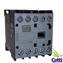Mini Contator WEG 24V 7A Tripolar e 1 Contato Auxiliar NA CWC07-10-30V04