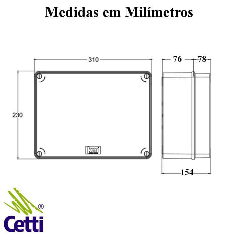 Caixa De Passagem Elétrica 300x220x148 Kraus Muller Km03210 4599