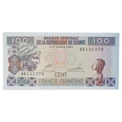 Cédula 100 francos - guine - 1960