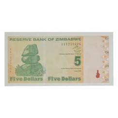 Cédula 5 Dollars - Zimbabwe - 2009