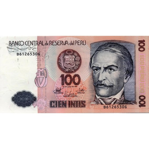 100 Intis - Peru - 1987