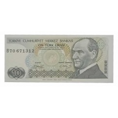 Cédula 10 Liras - Turquia - 1970