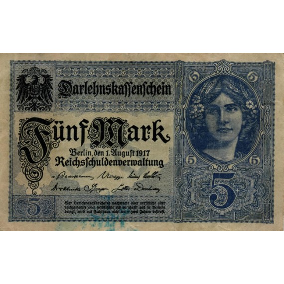 5 Mark - Alemanha - 1917