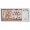 Cédula 10 dinara - bosnia - 1992