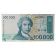 Cédula 100.000 Dinares - Croacia - 1993 - FE