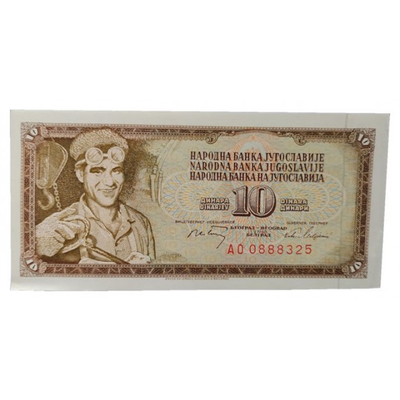 Cédula 10 dinara - iugoslavia -1968
