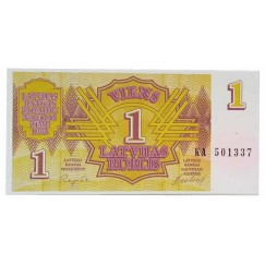 Cédula 1 Rublis - Letonia- 1992