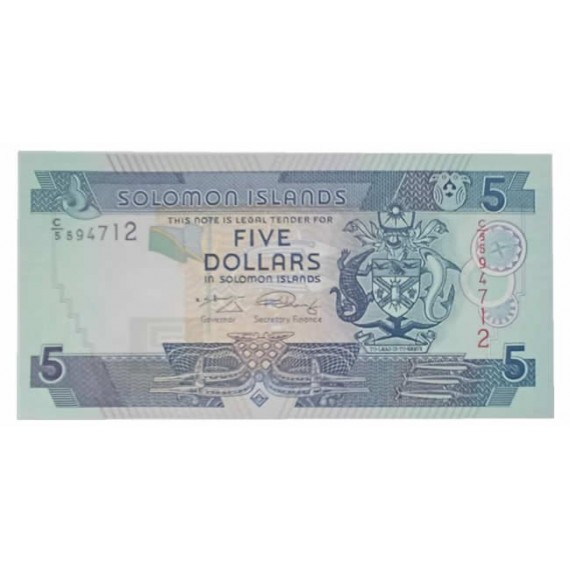 Cédula 5 Dollars - ilhas Salomão