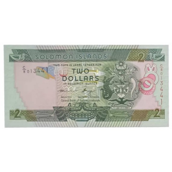 Cédula 2 Dollars - ilhas Salomão