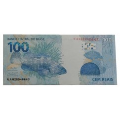 Cédula 100 reais - Brasil - Série NA - FE