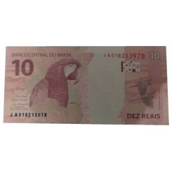 Cédula 10 reais - Brasil - Série JA - FE