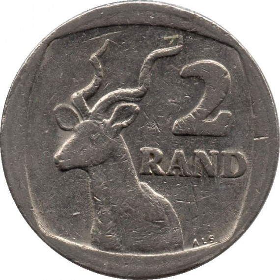 Moeda 2 rand - Africa do Sul - 1990