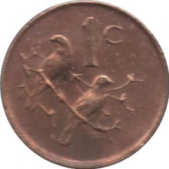 Moeda 1 centimo - Africa do Sul - 1975