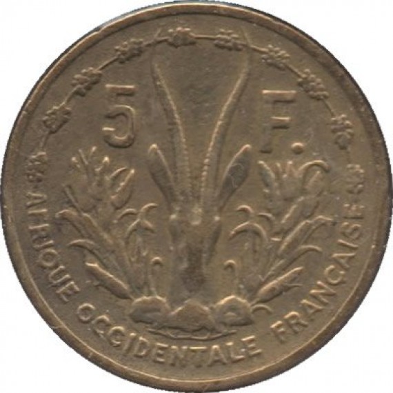 Moeda 5 francos - Africa Ocidental Francesa - 1956