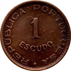 Moeda 1 escudo - Angola - 1974