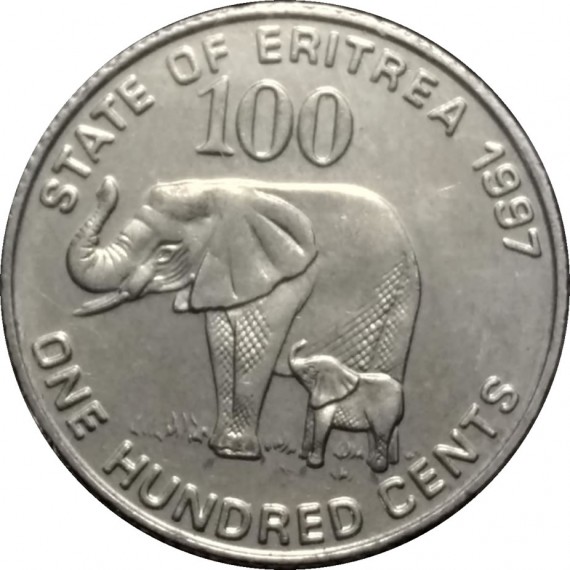 Moeda 1 hundred - Eritreia - 1991