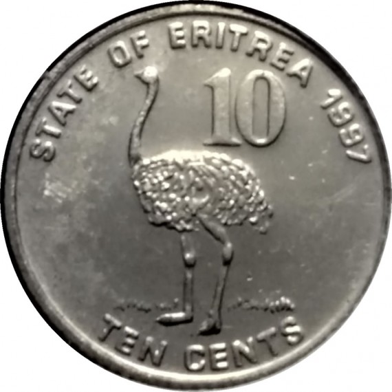 Moeda 10 centavos - Eritreia - 1991