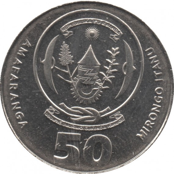 Moeda 50 francos - Ruanda - 2011