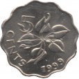 Moeda 5 cents - Suazilândia - 1999