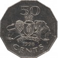 Moeda 50 cents - Suazilândia - 1998
