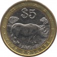 Moeda 5 dolares - Zimbabwe - 2001