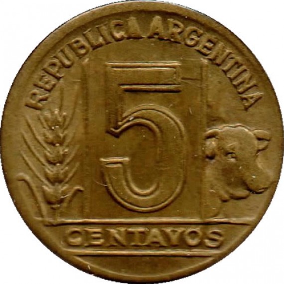 Moeda 5 centavos - Argentina - 1948