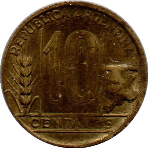 Moeda 10 centavos - Argentina - 1949