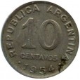 Moeda 10 centavos - Argentina - 1954