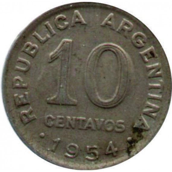 Moeda 10 centavos - Argentina - 1954