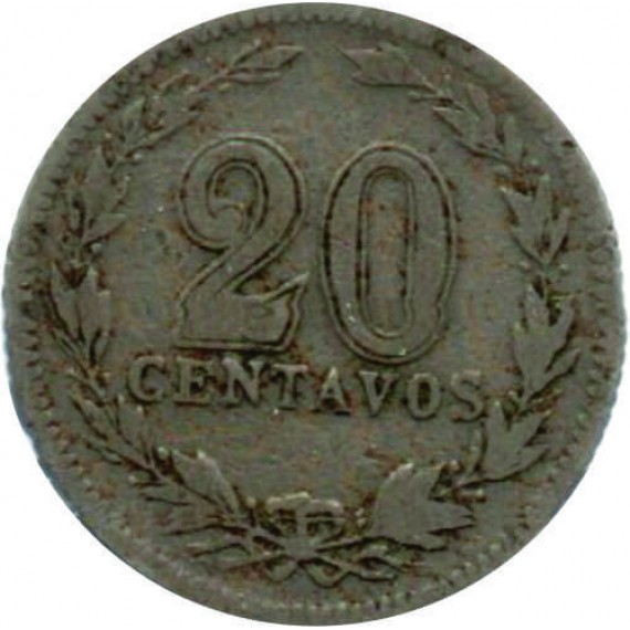 Moeda 20 centavos - Argentina - 1909