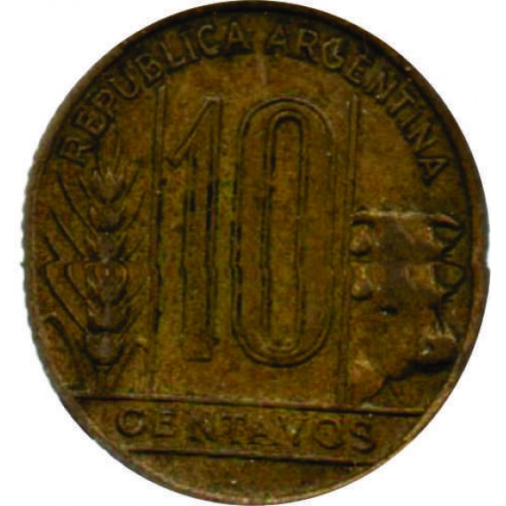 Moeda 10 centavos - Argentina - 1942
