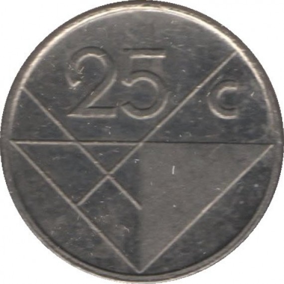 Moeda 25 centimos - Aruba - 1990