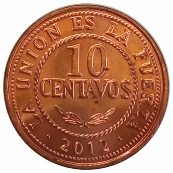 Moeda 10 centavos - bolivia - 2012