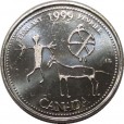 Moeda 25 Cêntimos - Canadá - fevereiro de 1999 - gravado em pedra