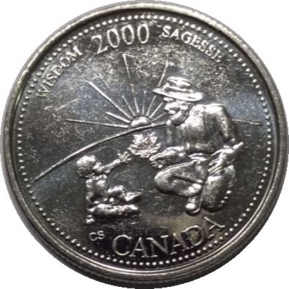 Moeda 25 Cêntimos - Canadá - 2000 - Sabedoria
