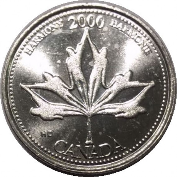 Moeda 25 Cêntimos - Canadá - 2000 - Harmonia