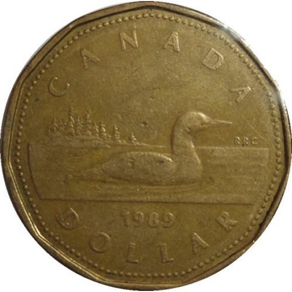 Moeda 1 dolar - Canada - 1989