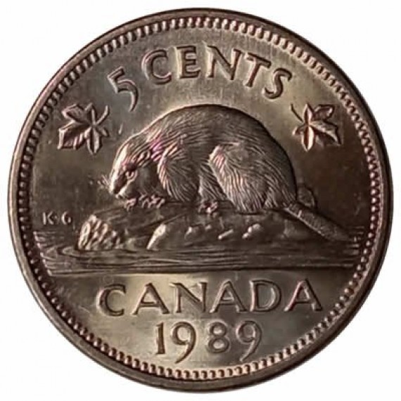 Moeda 5 centavos - Canada - 1989